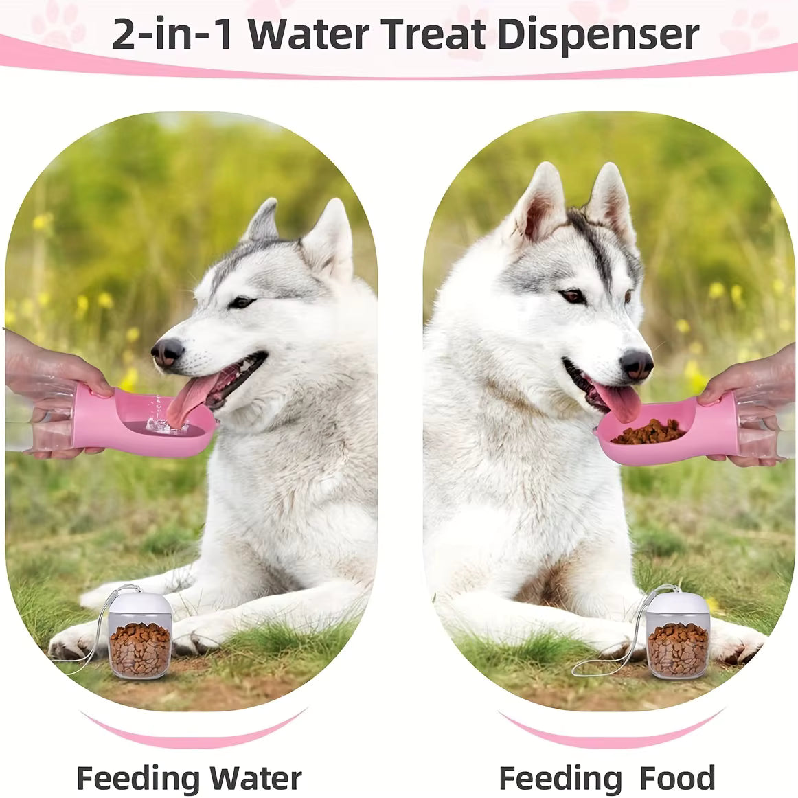2-in-1 Portable Dog Food & Water Bottle