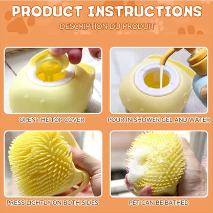 Silicone 2-in-1 Pet Bath Massage Brush