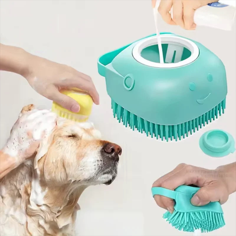 Silicone 2-in-1 Pet Bath Massage Brush